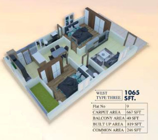 3DFloorPlan of Medha Golden Leaf