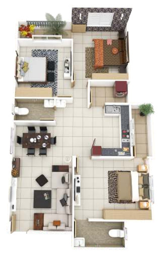3DFloorPlan of Harshit Lifestyle phase 1