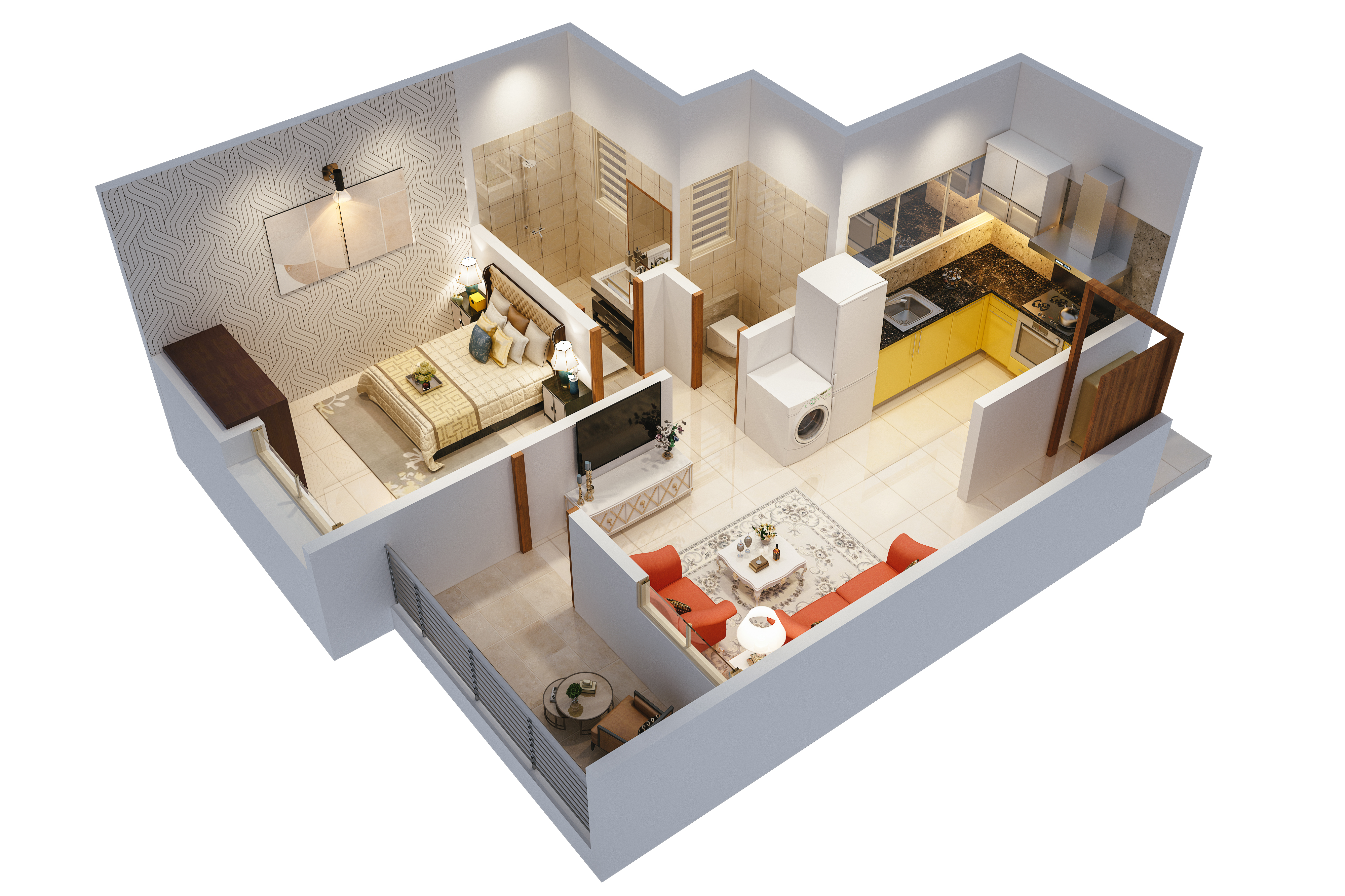 3DFloorPlan of Cozy Karishma