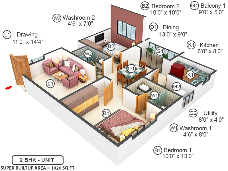 3DFloorPlan of Radiant Kaira