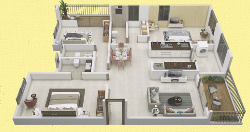3DFloorPlan of Nutan Swami Pushpa