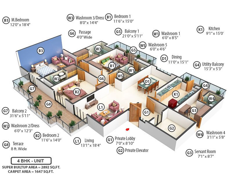 3DFloorPlan of Tulip Monsella