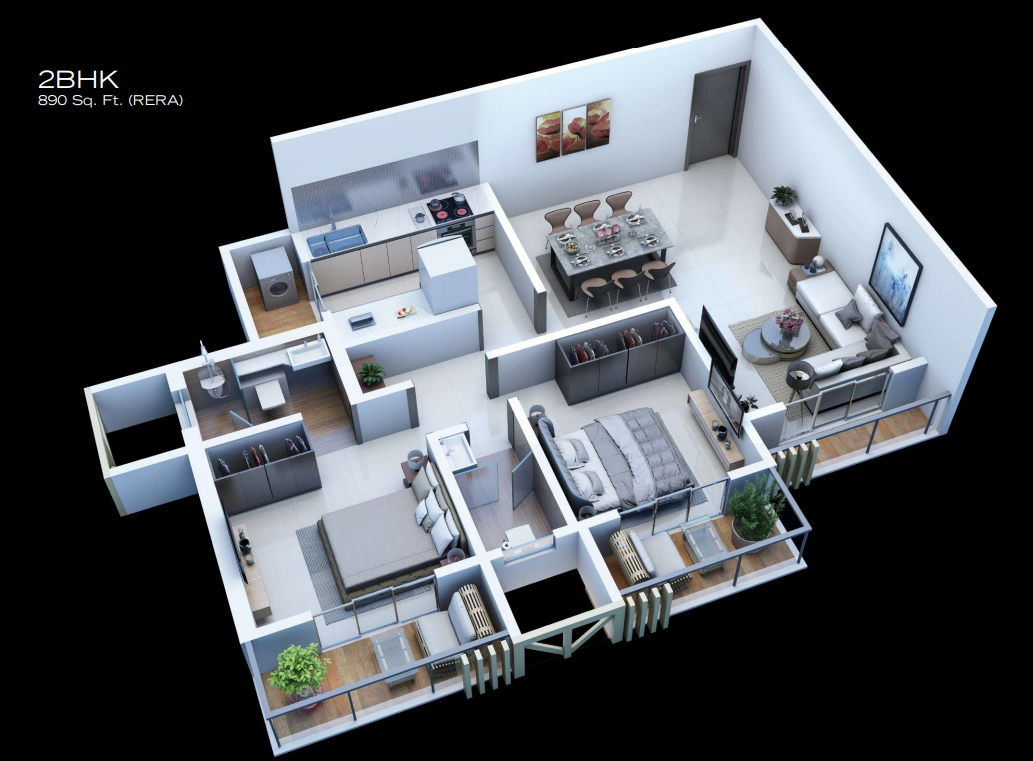3DFloorPlan of Om Shanti Dharti Heights