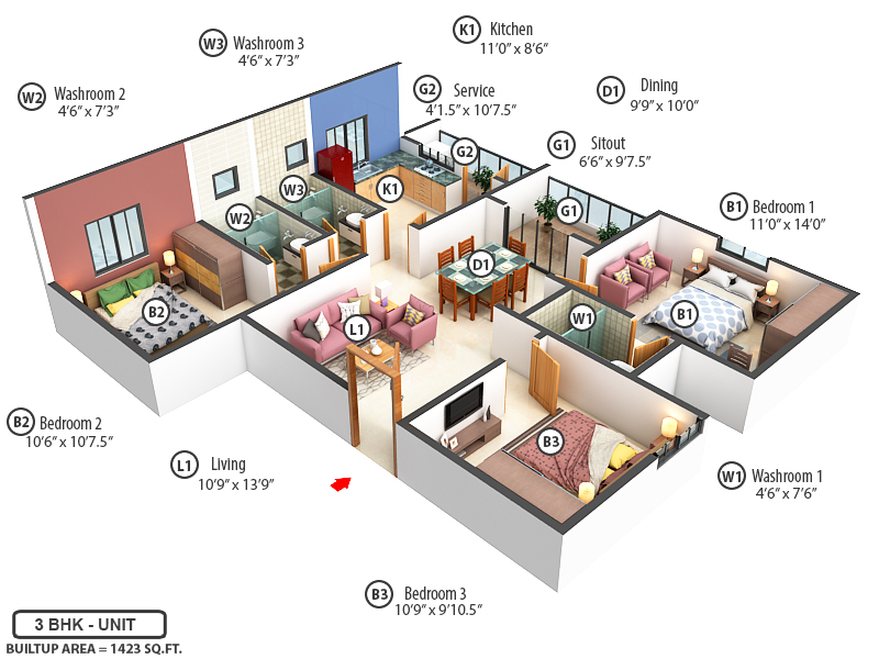 3DFloorPlan of VGK Unity Kingdom