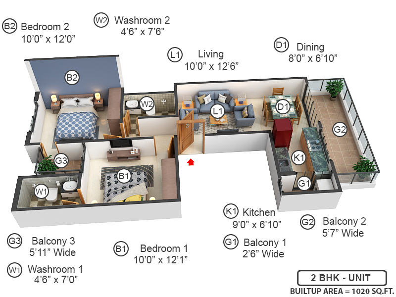 3DFloorPlan of Signature Global Park 4 And 5 Phase II