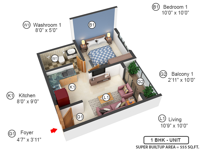 3DFloorPlan of Sumadhura Folium