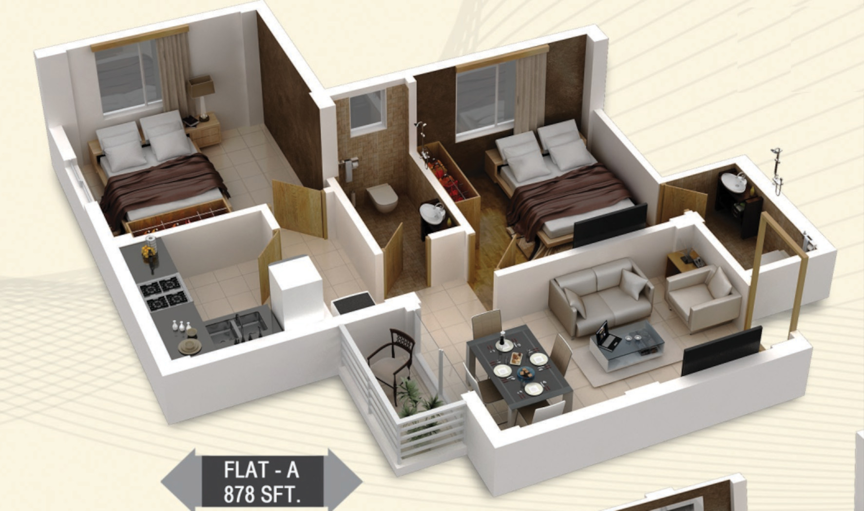 3DFloorPlan of Evershine Aashray Pingaljyoti
