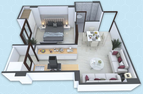 3DFloorPlan of GK Aanandam Block B