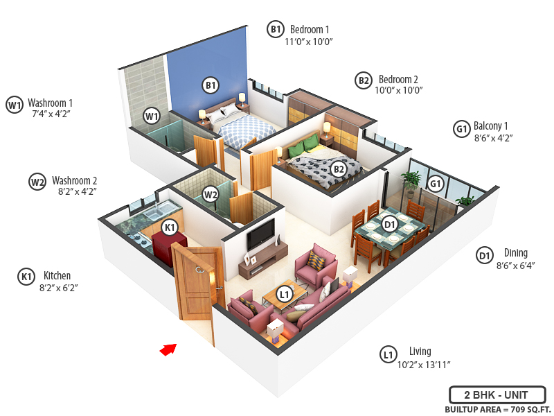 3DFloorPlan of Isha Aagman