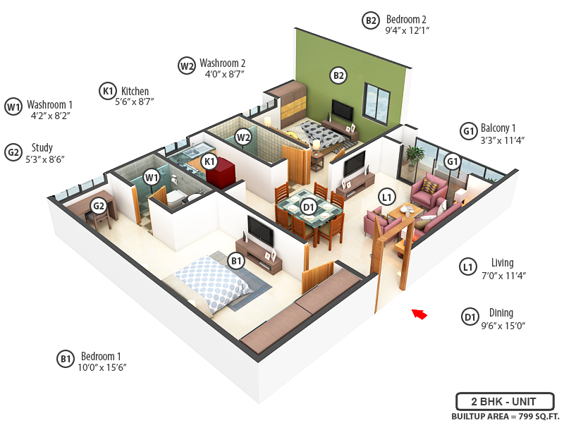3DFloorPlan of Isha Aagman