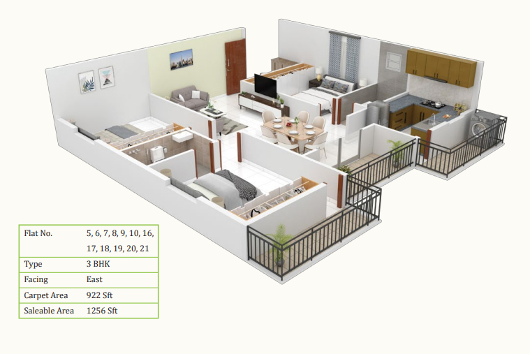 3DFloorPlan of Bhavisha Meadows
