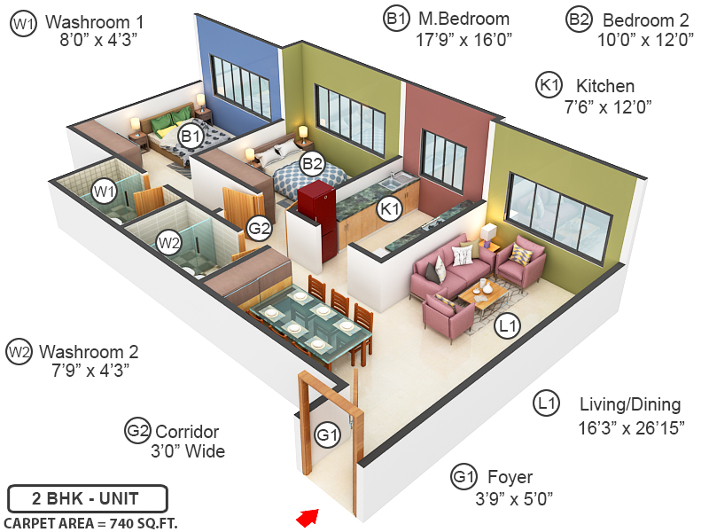3DFloorPlan of Rajinfinia Phase II