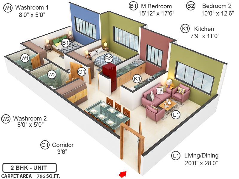 3DFloorPlan of Rajinfinia Phase II