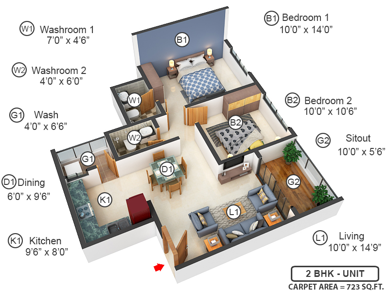 3DFloorPlan of Dodke Palazzo