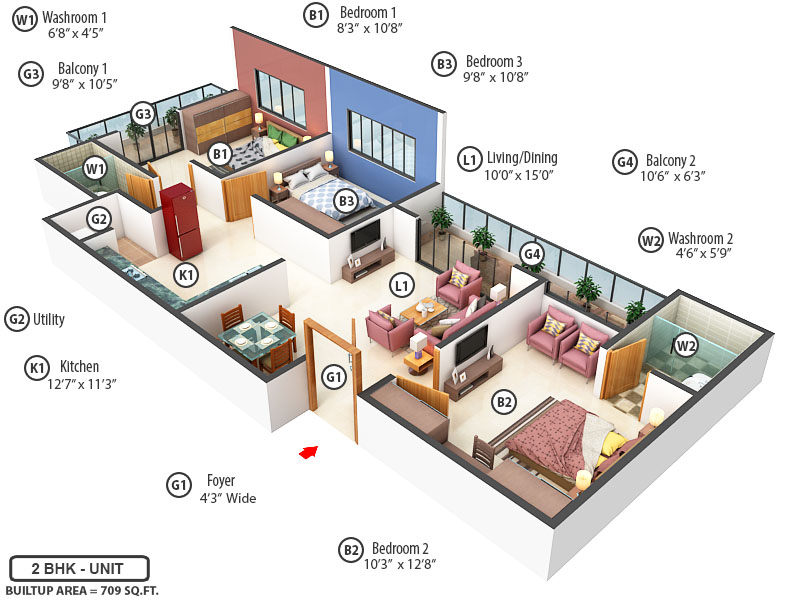3DFloorPlan of Saheel Itrend City Life