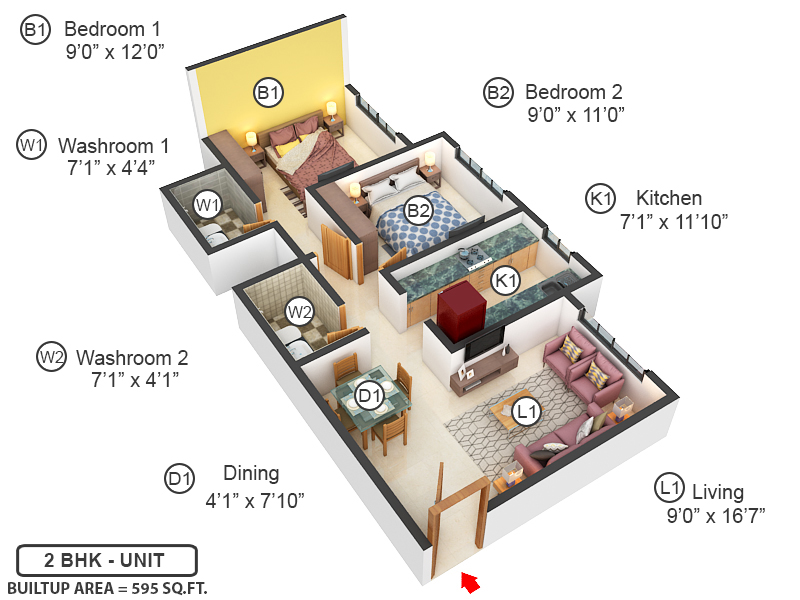 3DFloorPlan of Shristi Residency Phase 1