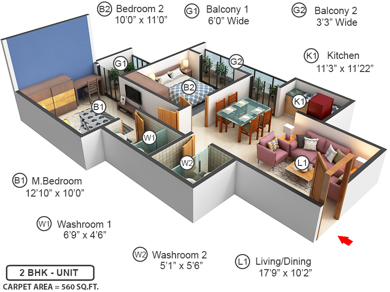 3DFloorPlan of Zara Roma