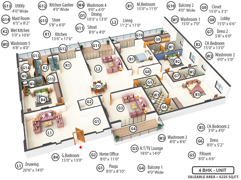 3DFloorPlan of Poulomi Palazzo