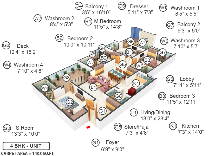 3DFloorPlan of Ashiana Amarah