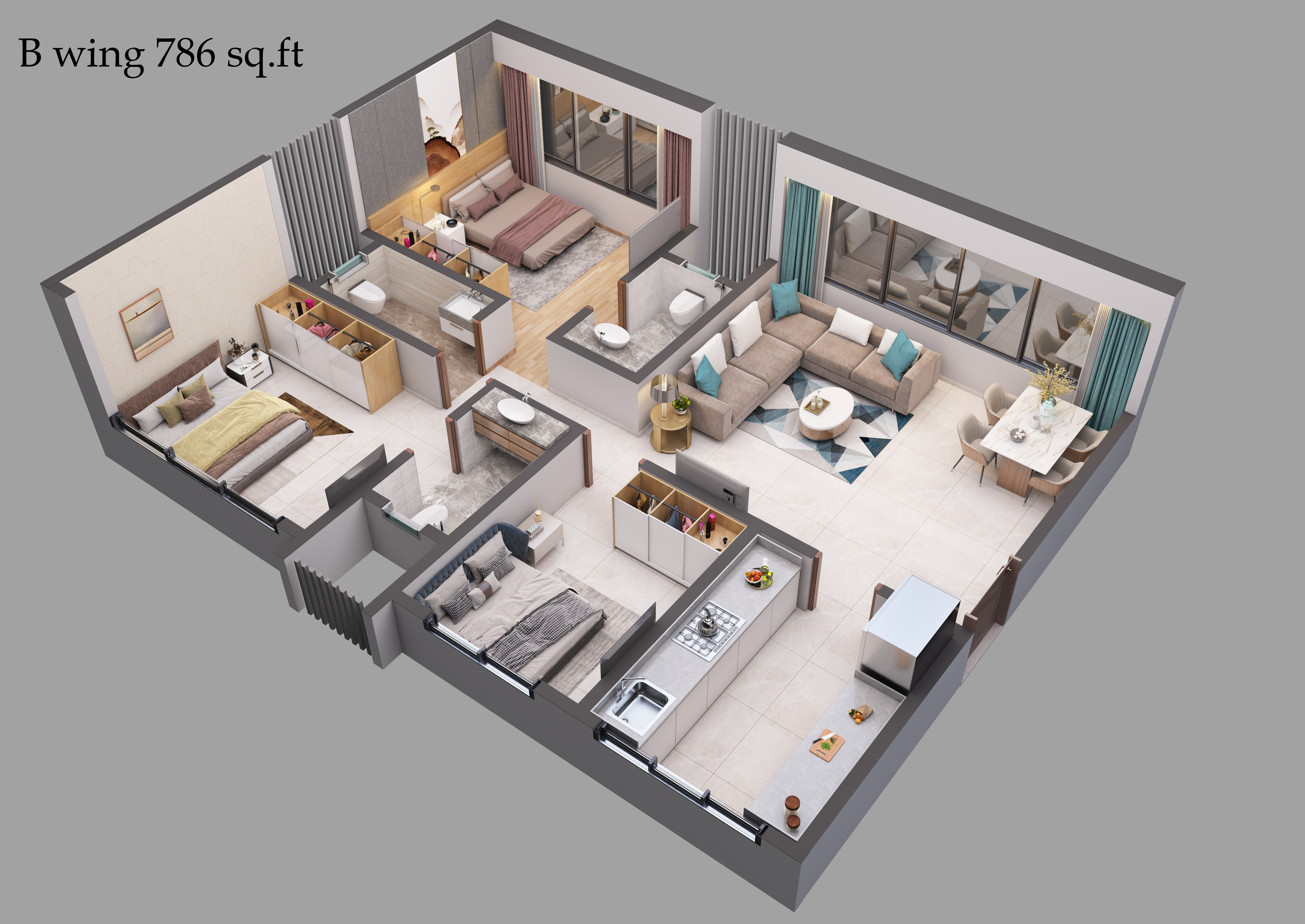 3DFloorPlan of Modispaces Ganges