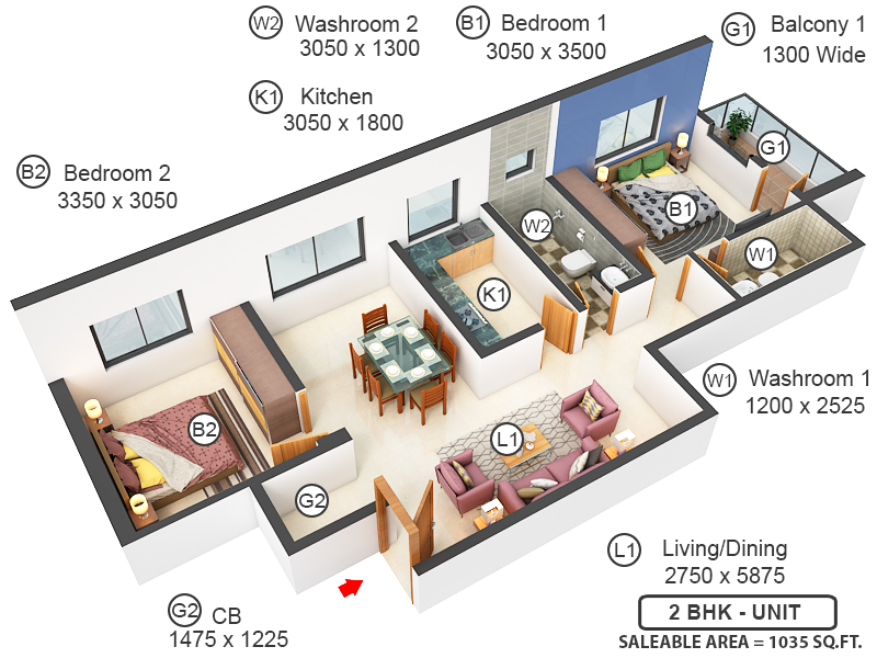 3DFloorPlan of Kasturi Heights