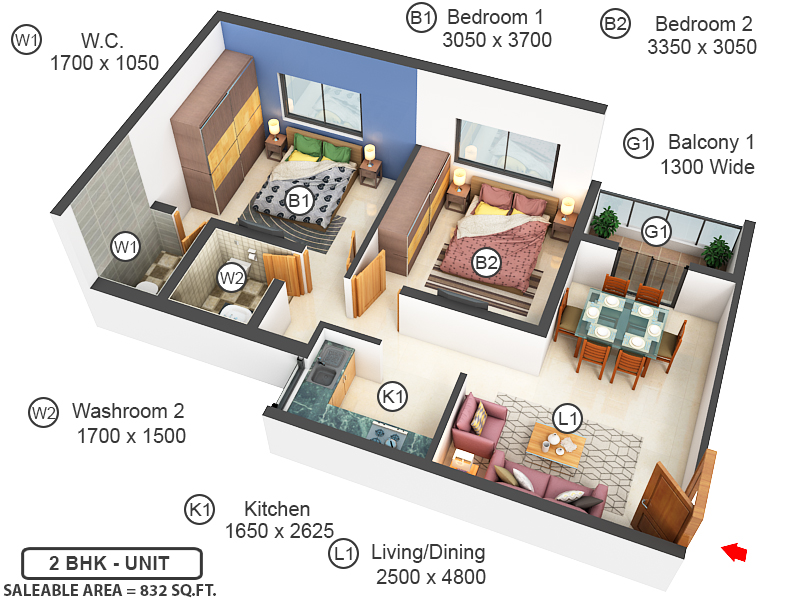 3DFloorPlan of Kasturi Heights