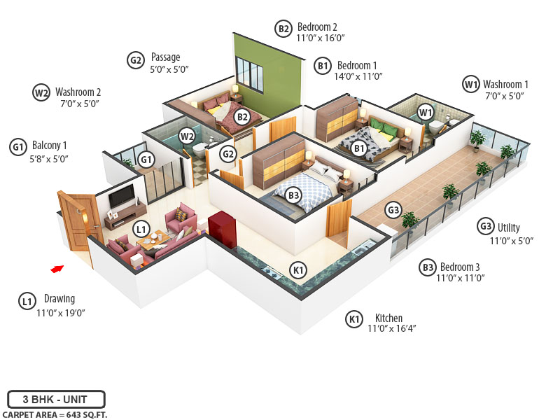 3DFloorPlan of ROF Ambliss