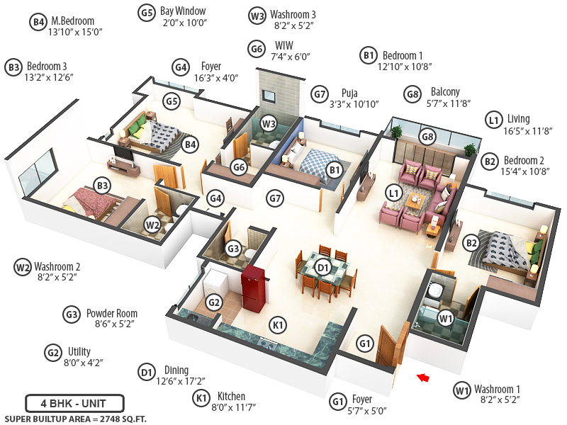 3DFloorPlan of Keya Around The Life
