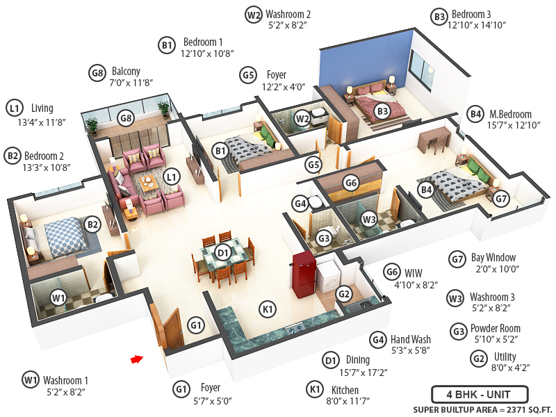 3DFloorPlan of Keya Around The Life