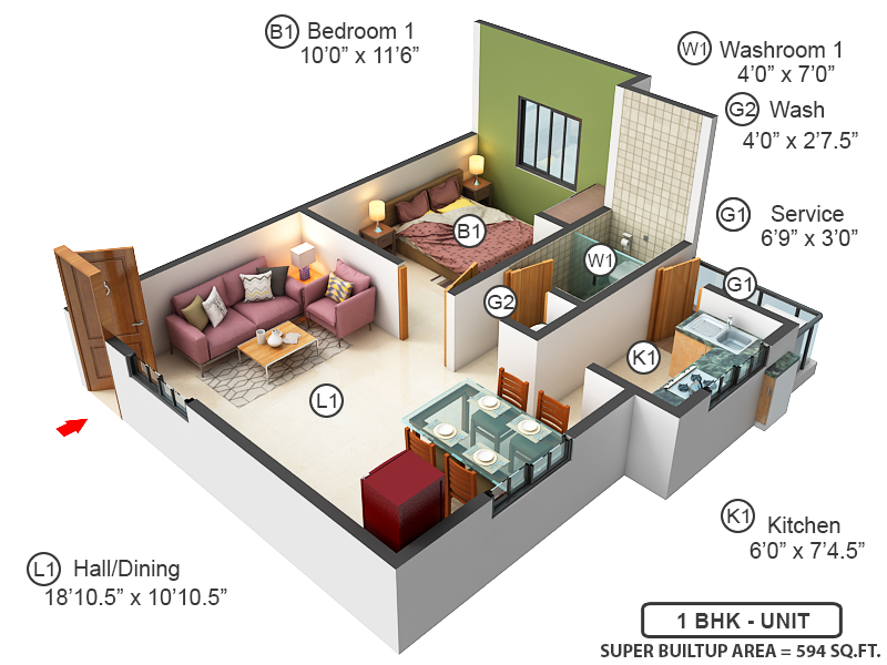 3DFloorPlan of Evvi Grace
