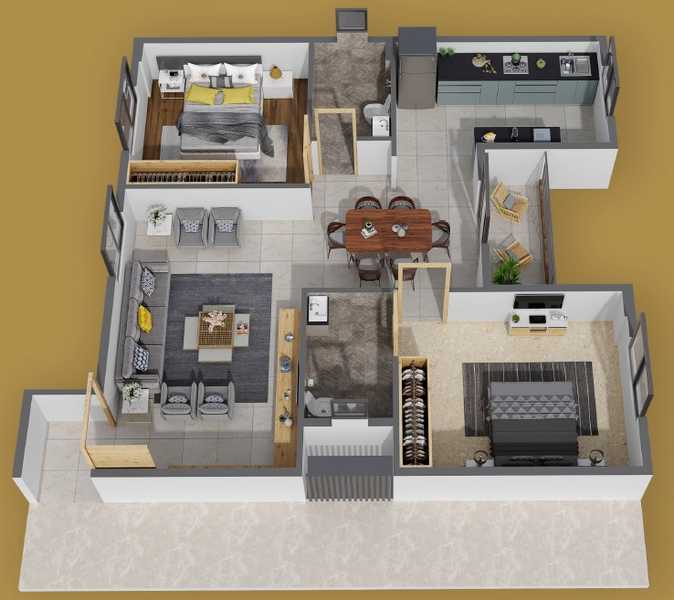 3DFloorPlan of Vasudha Parkone