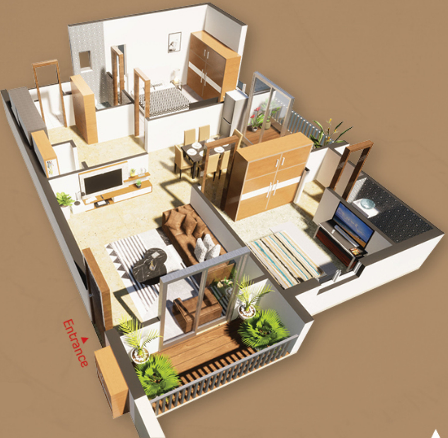 3DFloorPlan of Saanvi Aurelia Homes Phase 2