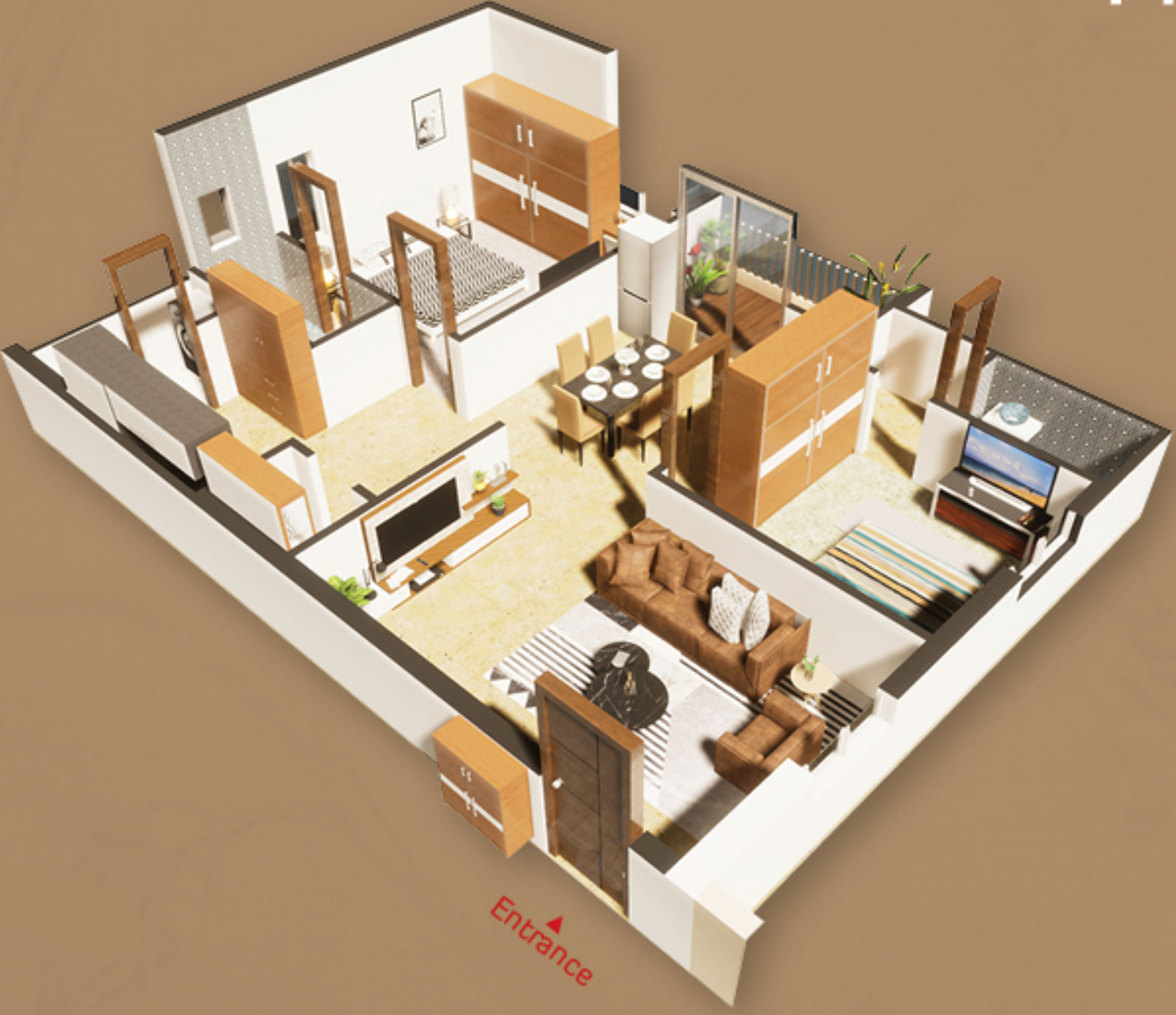 3DFloorPlan of Saanvi Aurelia Homes Phase 2