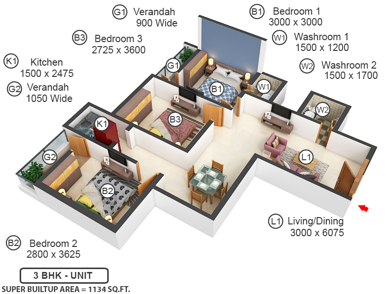 3DFloorPlan of Royal Mansion