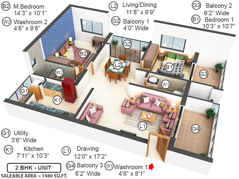 3DFloorPlan of Solitaire Unity