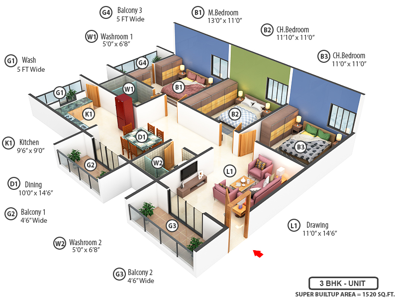 3DFloorPlan of Anuraag Amogh