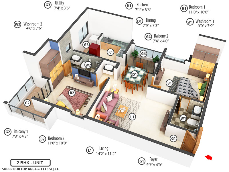 3DFloorPlan of LML Arshiya