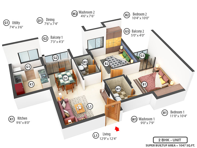 3DFloorPlan of LML Arshiya