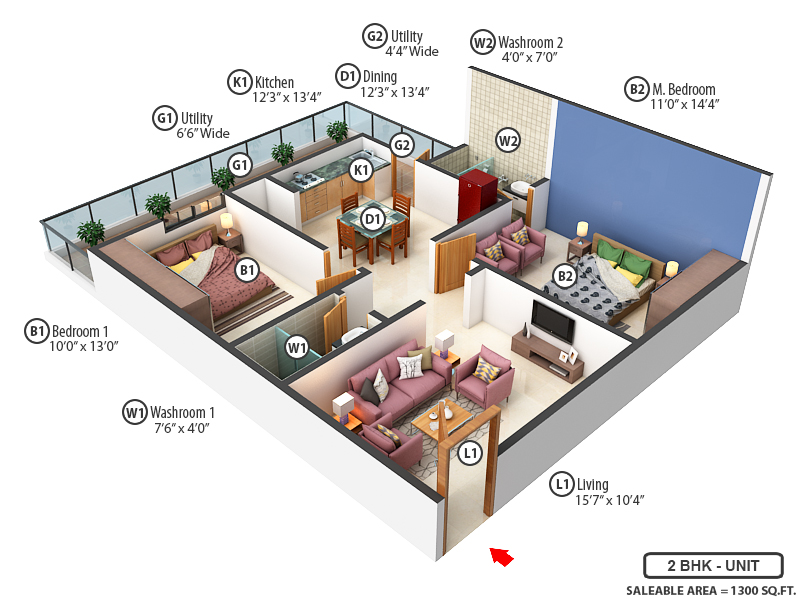 3DFloorPlan of GSR Avasa
