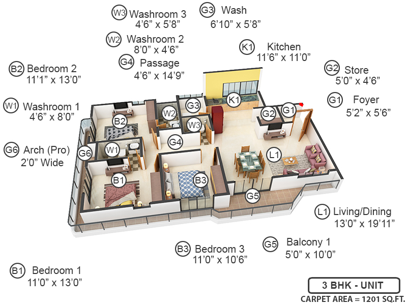 3DFloorPlan of Whiteflag