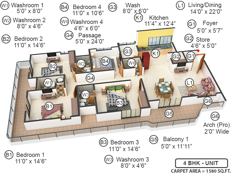 3DFloorPlan of Whiteflag