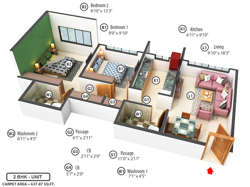 3DFloorPlan of JP Parkway