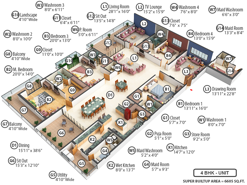 3DFloorPlan of Raghava Iris