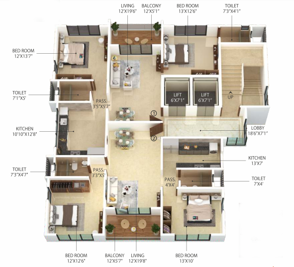 3DFloorPlan of Pearl Bay View