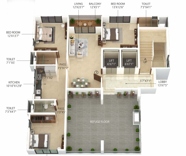 3DFloorPlan of Pearl Bay View