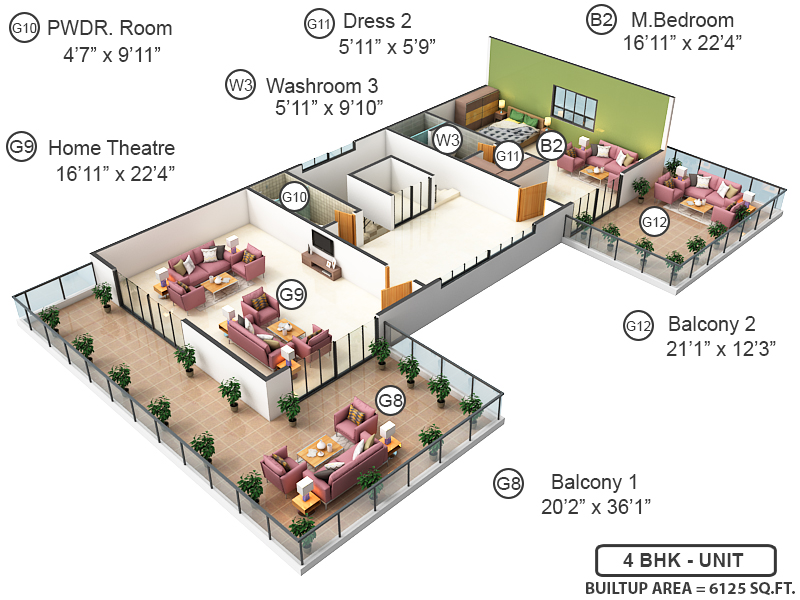 3DFloorPlan of Elevate Villas