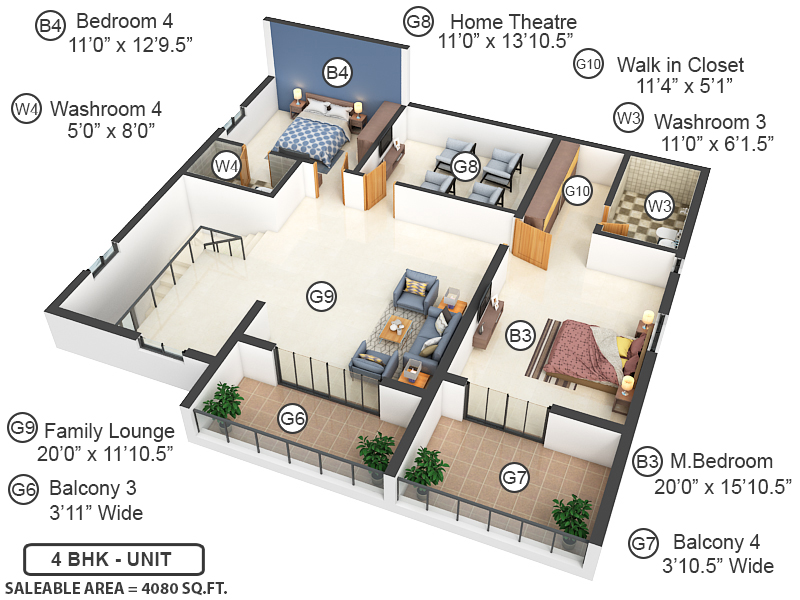Upper Level Penthouse Plan