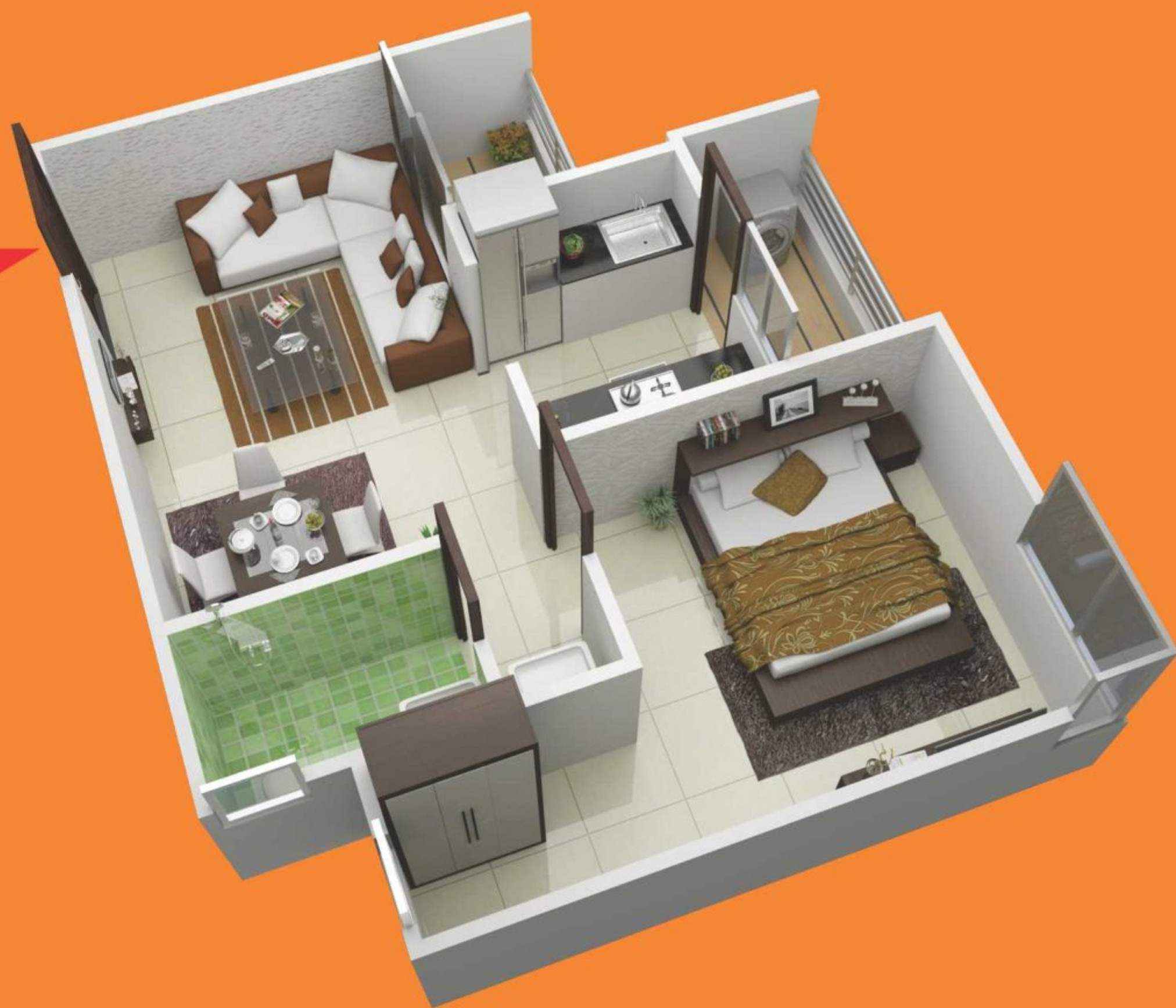 3DFloorPlan of Laabham Residency