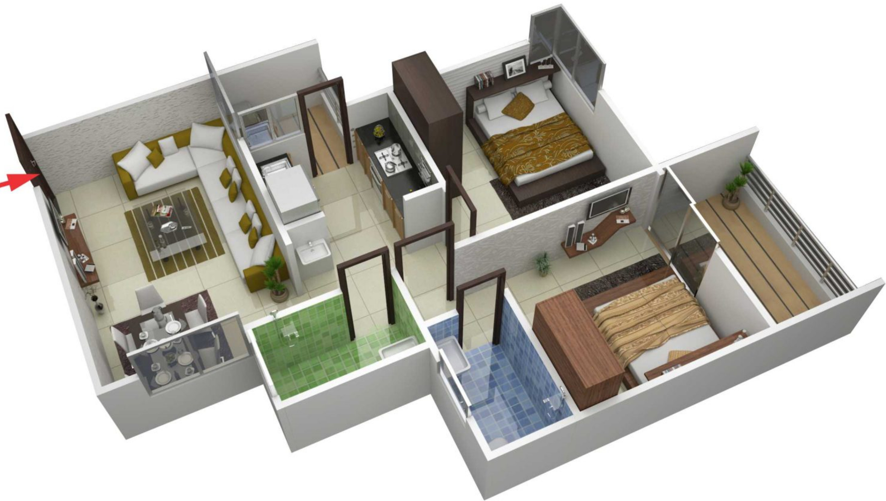 3DFloorPlan of Laabham Residency