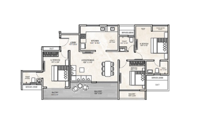 3DFloorPlan of Millennium Emirus